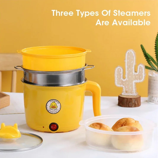 Electric Cooker 1.8L Electric Hot Pot Multifunctional Stewpot Steamer 1-3 People Cooking Pot Home Dormitory Electric Hot Pot