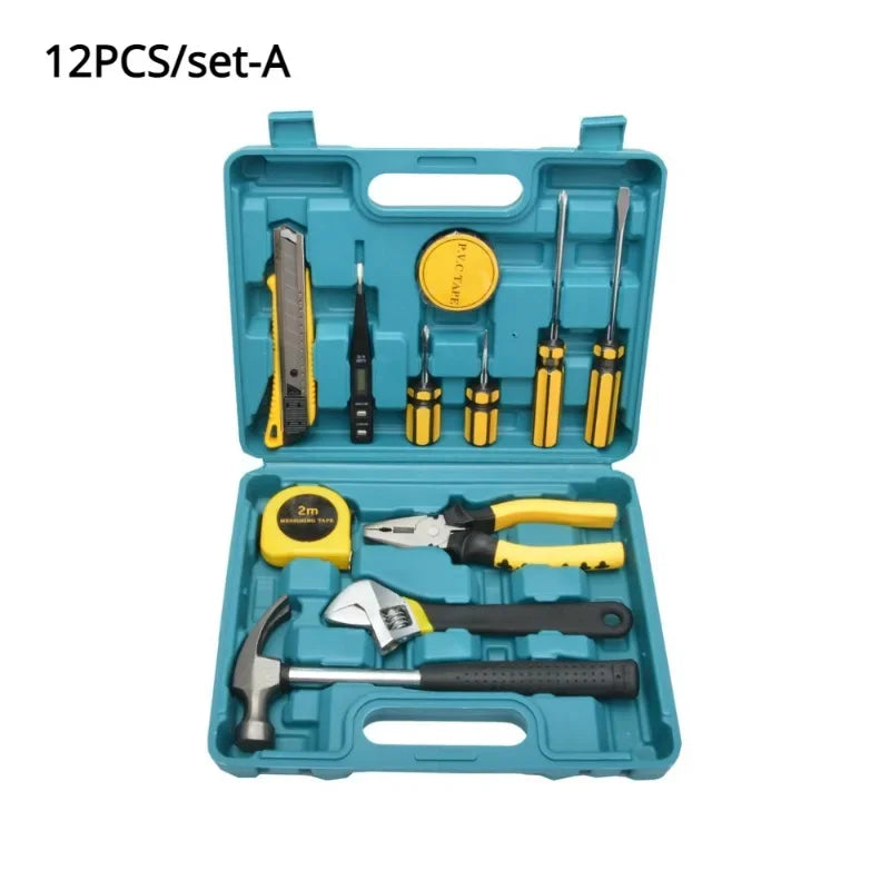 12/16PCS Repair Tool Set Maintenance Tool Kits for Homeowner General Hand Tool Set and Toolbox Storage Case