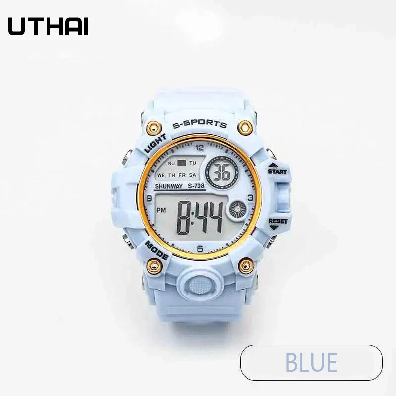 UTHAI CE133 New Children's Electronic Watch ins Jelly Sports Watch for Boy Girl Waterproof Alarm Clock Multifunctional Watch