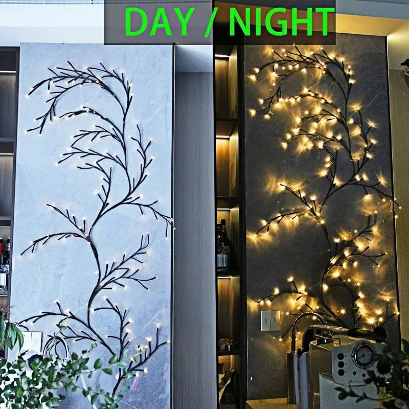 72/96Led Lights,8Moeds Remote Control USB Powered Bendable Willow Vine Light, For Wall Home Decor Indoor Outdoor Night Lights