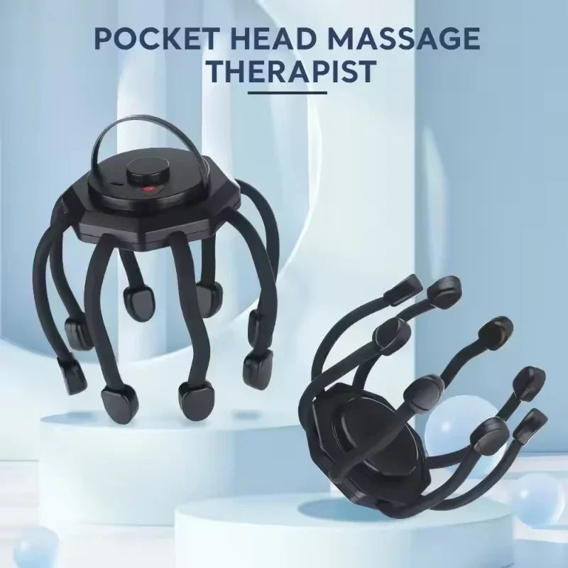 Head Massager Electric Octopus Claw Anti Stress Hair Massage Rechargable Bluetooth Therapy Device Head Scratcher Scalp Massager