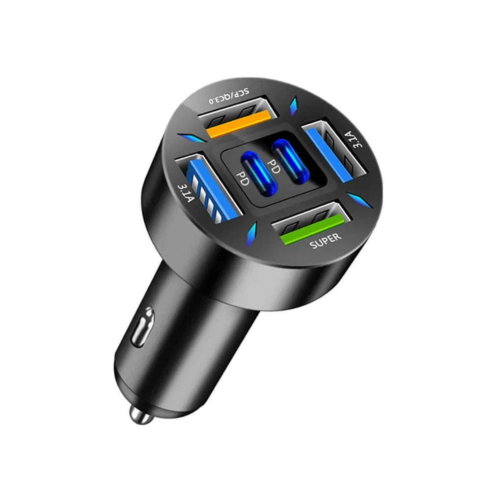 ८ पोर्ट ४USB ४PD ६६W कार चार्जर PD टाइप C फास्ट चार्जिङ अटो मोबाइल फोन एडाप्टर आईफोन सामसुङ हुवावे शाओमी QC ३.० को लागि