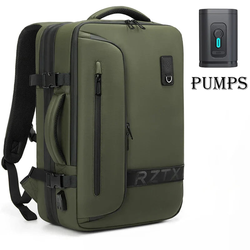 Travel Men Expanded Laptop Backpack vacuum compression hiking Backpack USB charging Business Large Capacity Backpack For Pumps